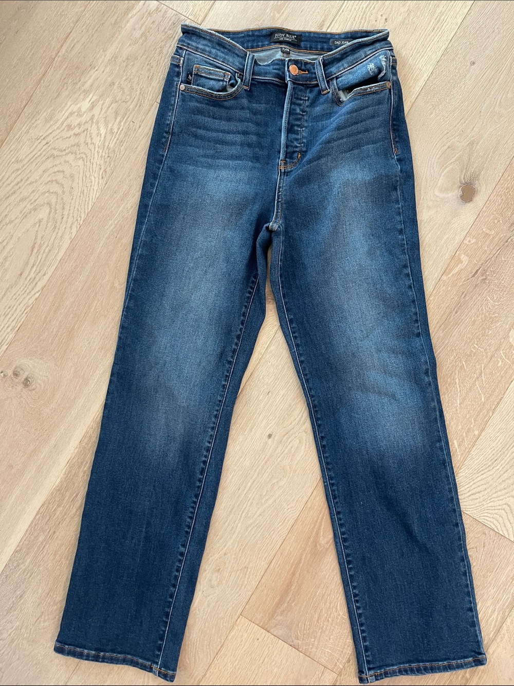 Judy Blue Dark Wash High-Rise Straight Dad Jeans size 7/28